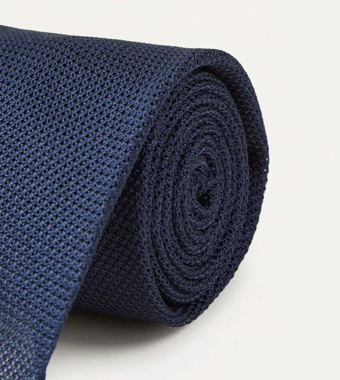 Drake039s Navy Fine Woven Grenadine Silk Hand Rolled Tie 8211 Ties