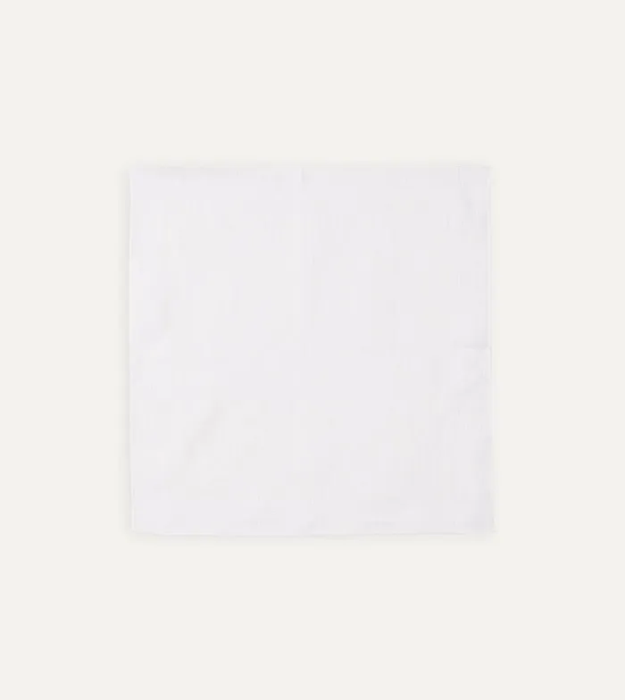 Drake039s White Linen Pocket Square 8211 Accessories