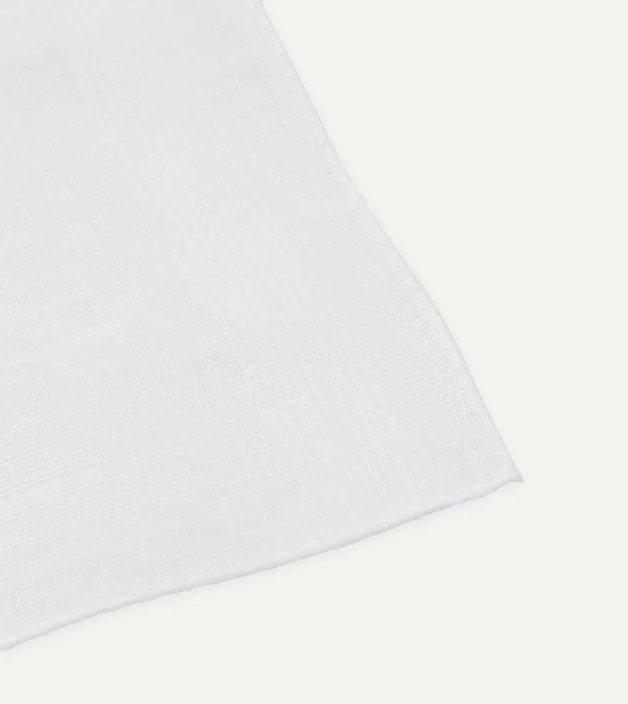 Drake039s White Linen Pocket Square 8211 Accessories