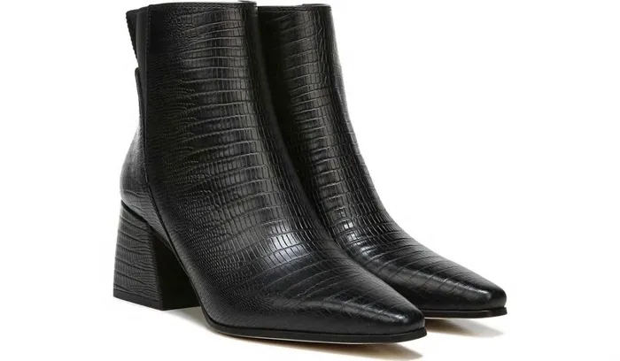 Dress Boots Women Franco Sarto Sarto Brynn Block Heel Bootie Black Leather