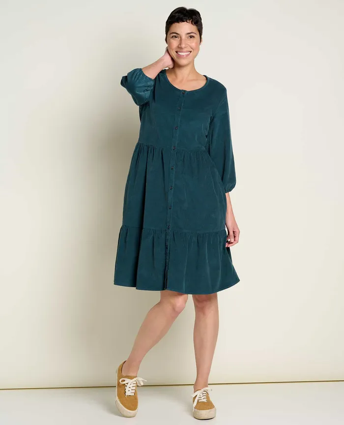 Dresses Women8217s Scouter Cord Tiered Dress Midnight ToadandCo