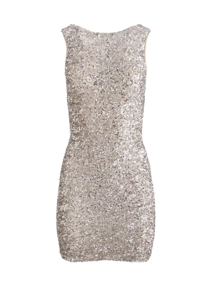 Dresses Women Alice Olivia Celia Cowl Back Dress Champagnepale Silver