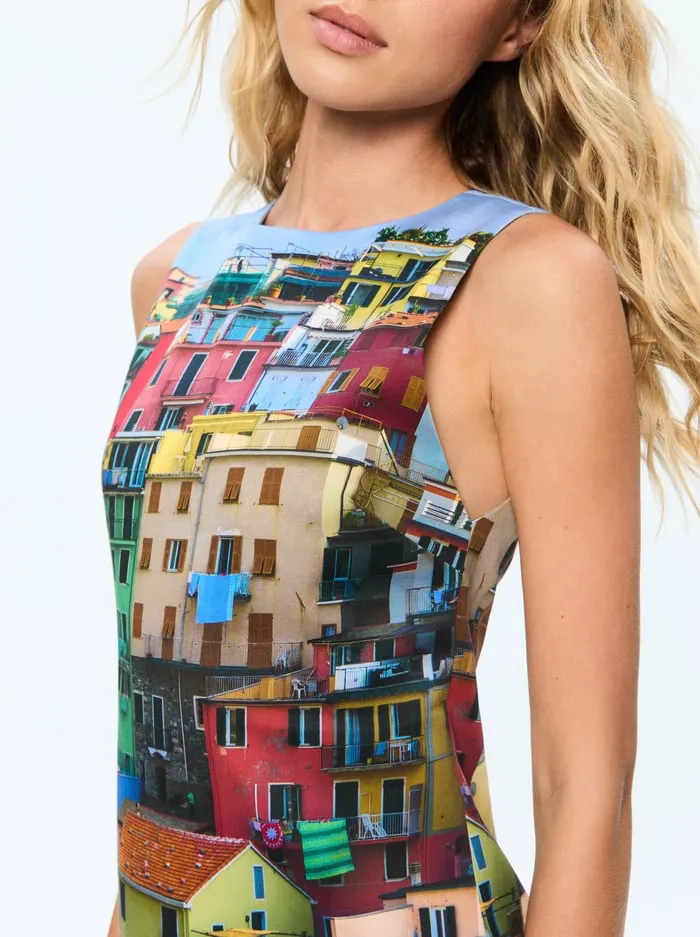 Dresses Women Alice Olivia Clyde Mini Dress Italian Landscape