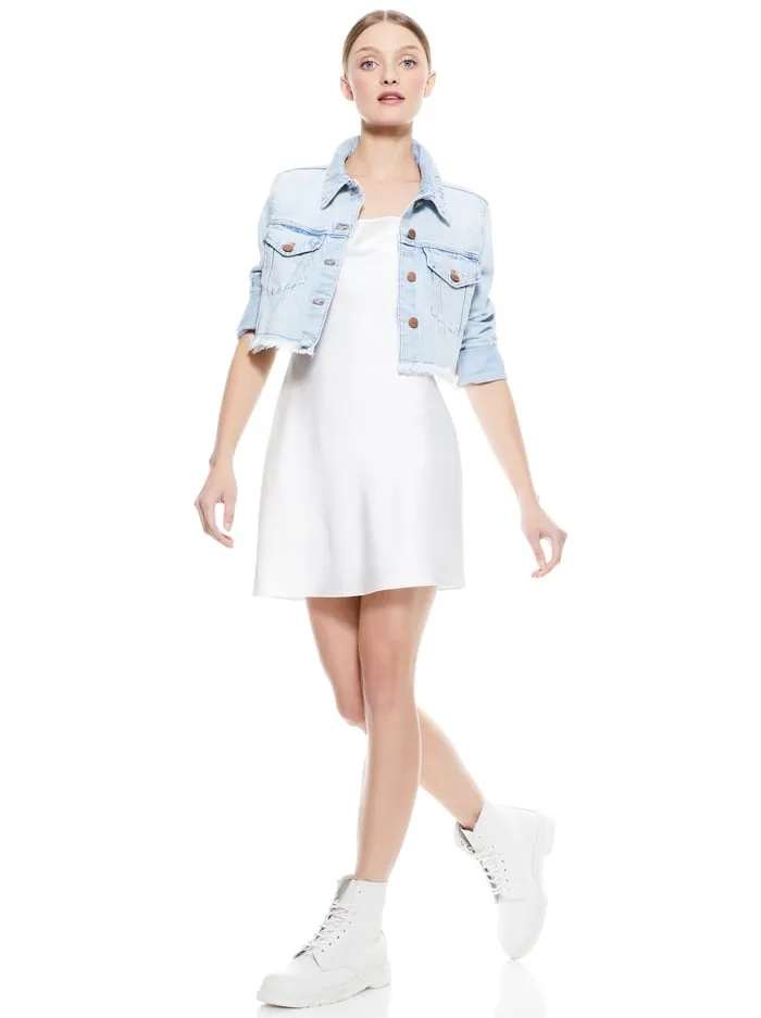 Dresses Women Alice Olivia Harmony Mini Slip Dress Off White