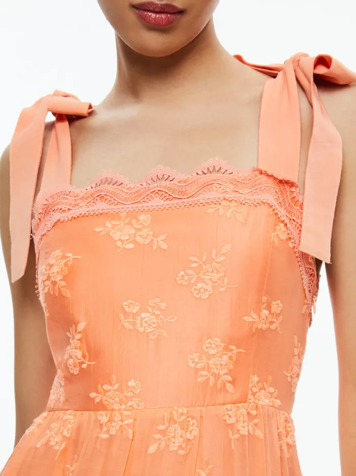 Dresses Women Alice Olivia Vega Sleeveless Tiered Maxi Dress Coral