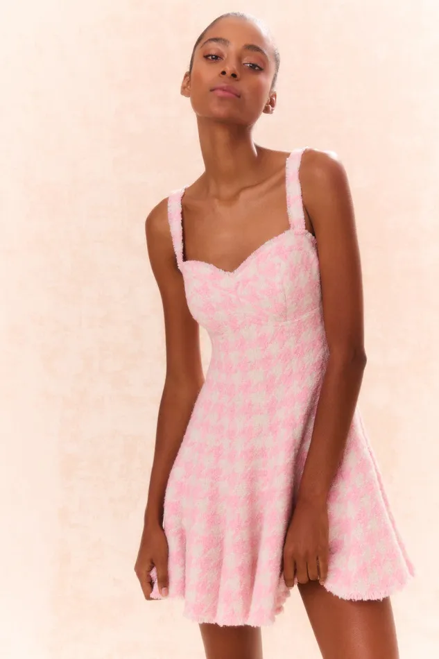 Dresses Women LoveShackFancy Josalie Tweed Dress Rose Quartz