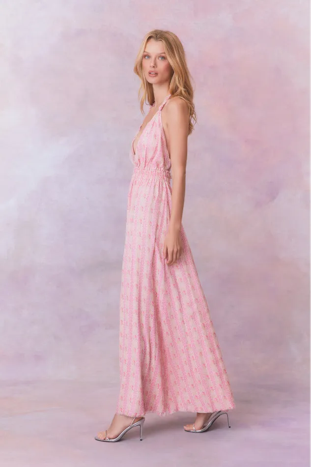 Dresses Women LoveShackFancy Love Fragrance Halter Maxi Dress Strawberry Macaroon