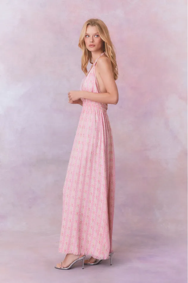 Dresses Women LoveShackFancy Love Fragrance Halter Maxi Dress Strawberry Macaroon