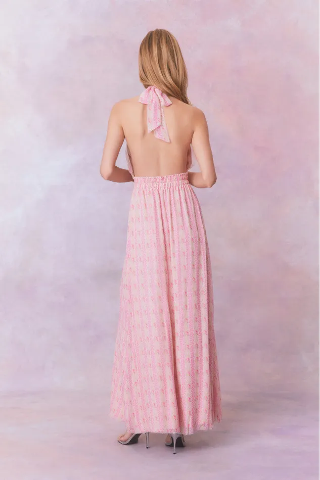 Dresses Women LoveShackFancy Love Fragrance Halter Maxi Dress Strawberry Macaroon