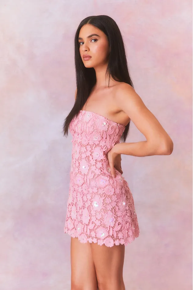 Dresses Women LoveShackFancy Paulinette Iridescent Sequin Mini Dress Fairytale Pink Dresses Women LoveShackFancy Paulinette Iridescent Sequin Mini Dress Fairytale Pink