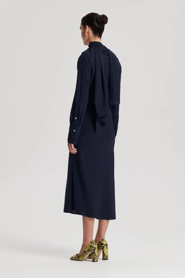 Dresses Women Scanlan Theodore CRAVAT DRESS Navy Dresses Women Scanlan Theodore CRAVAT DRESS Navy
