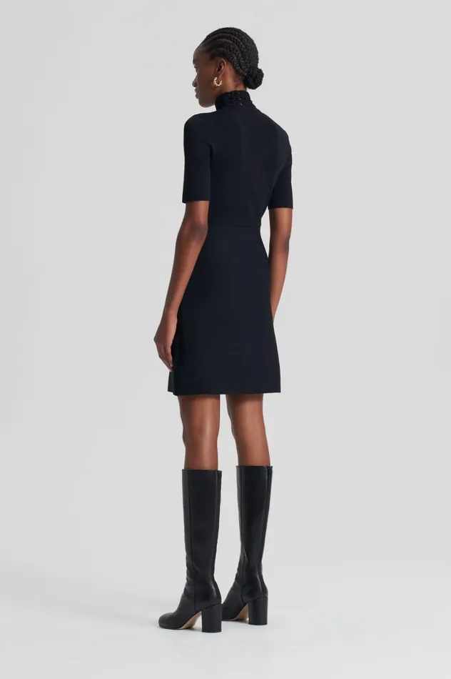 Dresses Women Scanlan Theodore CREPE KNIT DAISY MINI DRESS Black Dresses Women Scanlan Theodore CREPE KNIT DAISY MINI DRESS Black