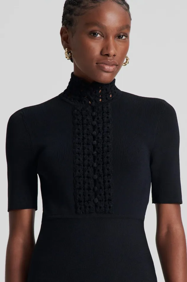 Dresses Women Scanlan Theodore CREPE KNIT DAISY MINI DRESS Black Dresses Women Scanlan Theodore CREPE KNIT DAISY MINI DRESS Black