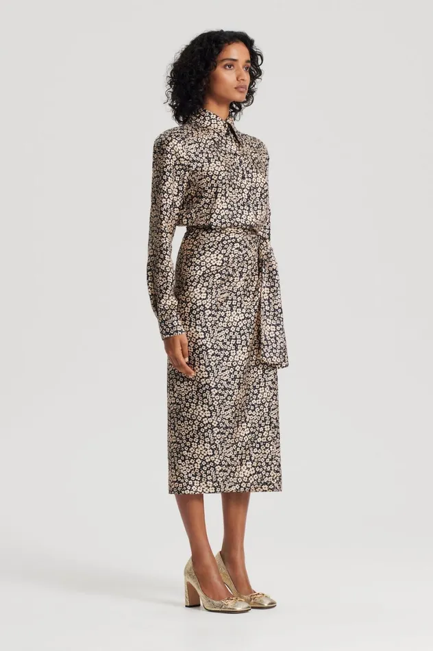 Dresses Women Scanlan Theodore SILK FLORAL WRAP DRESS Navy Dresses Women Scanlan Theodore SILK FLORAL WRAP DRESS Navy