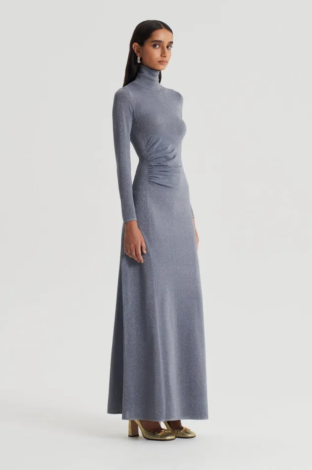 Dresses Women Scanlan Theodore SPARKLE GATHER DRESS Silver Dresses Women Scanlan Theodore SPARKLE GATHER DRESS Silver