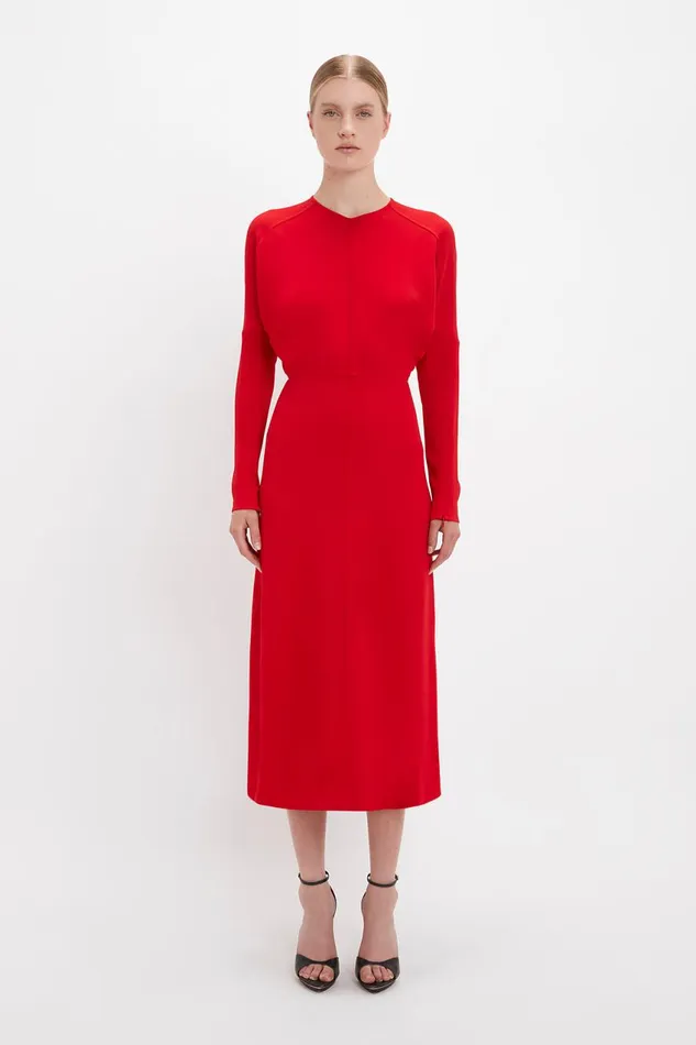 Dresses Women Victoria Beckham Dolman Midi Dress In Red