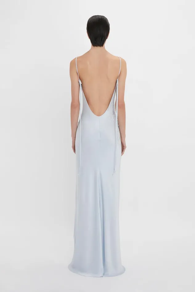 Dresses Women Victoria Beckham Exclusive Lace Detail FloorLength Cami Dress In Ice Dresses Women Victoria Beckham Exclusive Lace Detail FloorLength Cami Dress In Ice