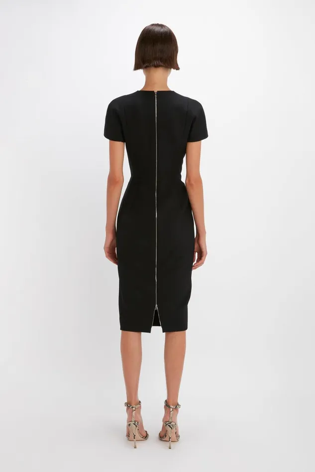 Dresses Women Victoria Beckham Spiral Fitted TShirt Dress In Black