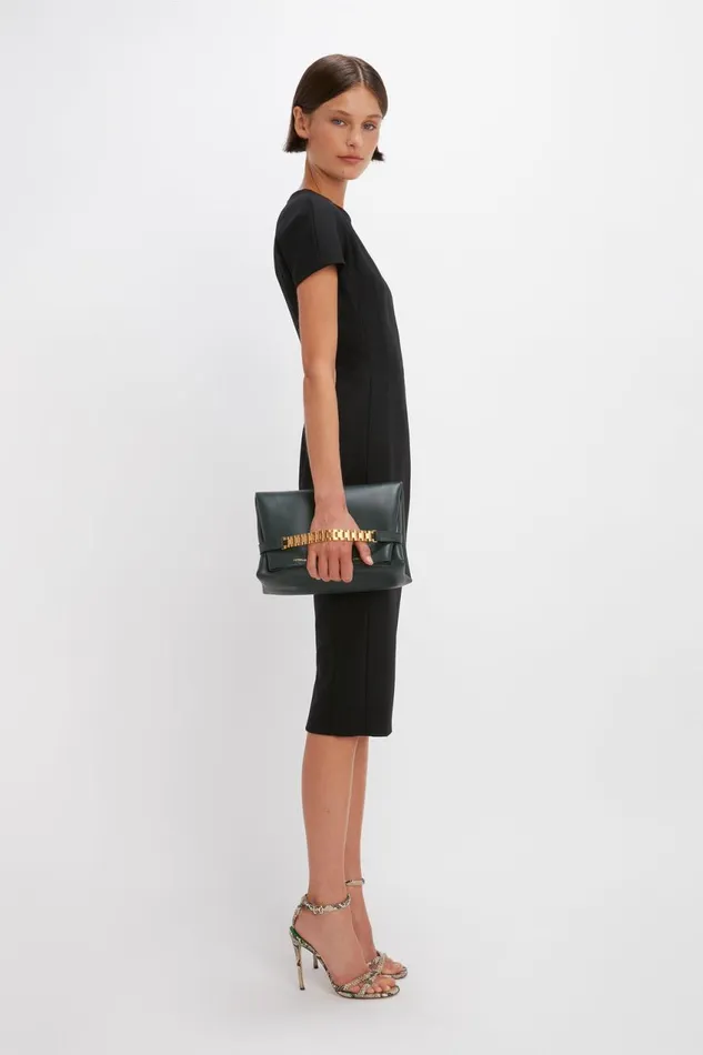 Dresses Women Victoria Beckham Spiral Fitted TShirt Dress In Black