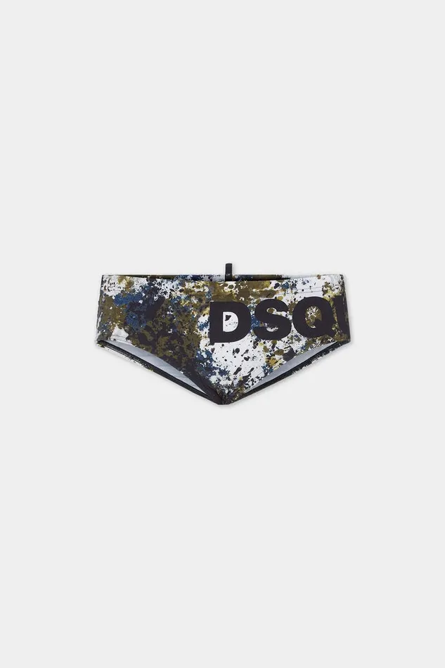 Dsquared2 Beachwear Canadian Camouflage Swim Brief Military Green 8211 Men