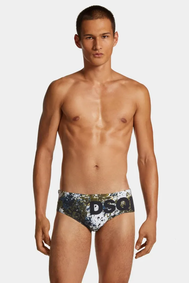Dsquared2 Beachwear Canadian Camouflage Swim Brief Military Green 8211 Men