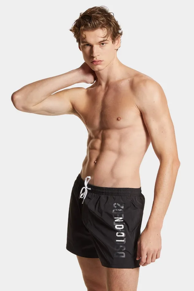 Dsquared2 Beachwear Icon Swim Boxer Midi Blackwhite 8211 Men