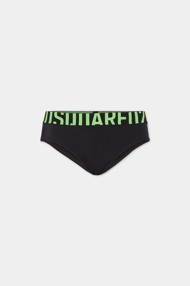 Dsquared2 Beachwear Logo Waist Swim Brief Blackgreen 8211 Men