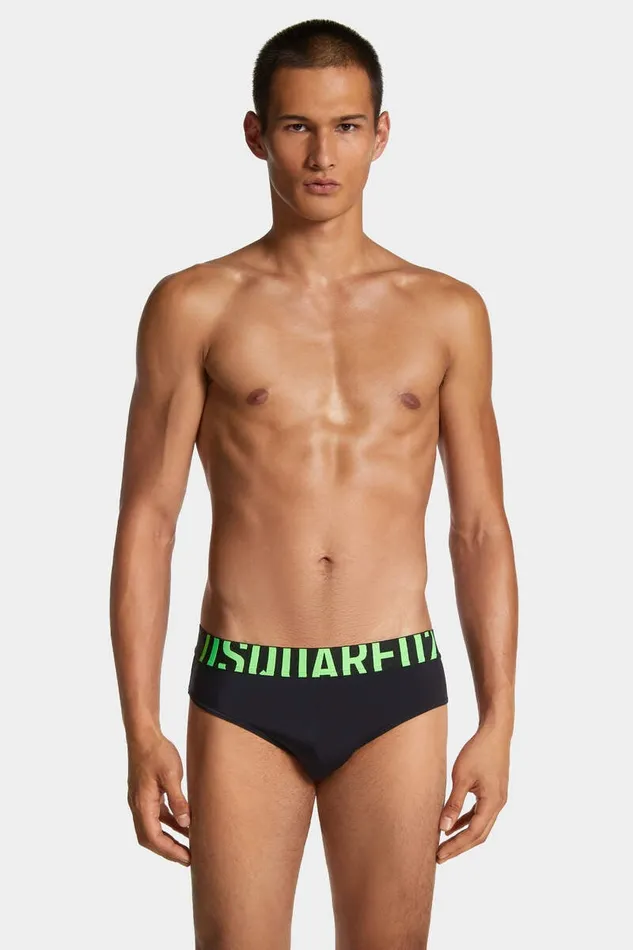Dsquared2 Beachwear Logo Waist Swim Brief Blackgreen 8211 Men