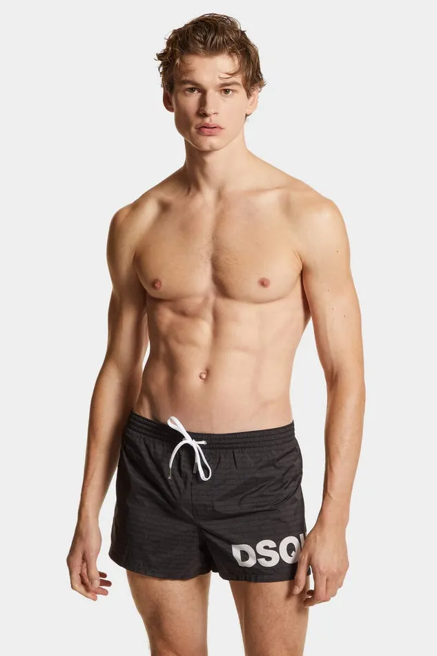 Dsquared2 Beachwear Swim Boxer Midi Blackwhite 8211 Men