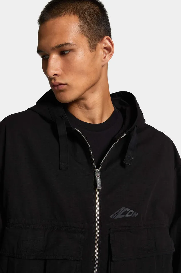 Dsquared2 Coats and Outerwear Icon New Generation Ripstop Windbreaker Black 8211 Men