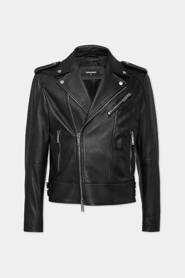 Dsquared2 Coats and Outerwear Kiodo Leather Jacket Black 8211 Men