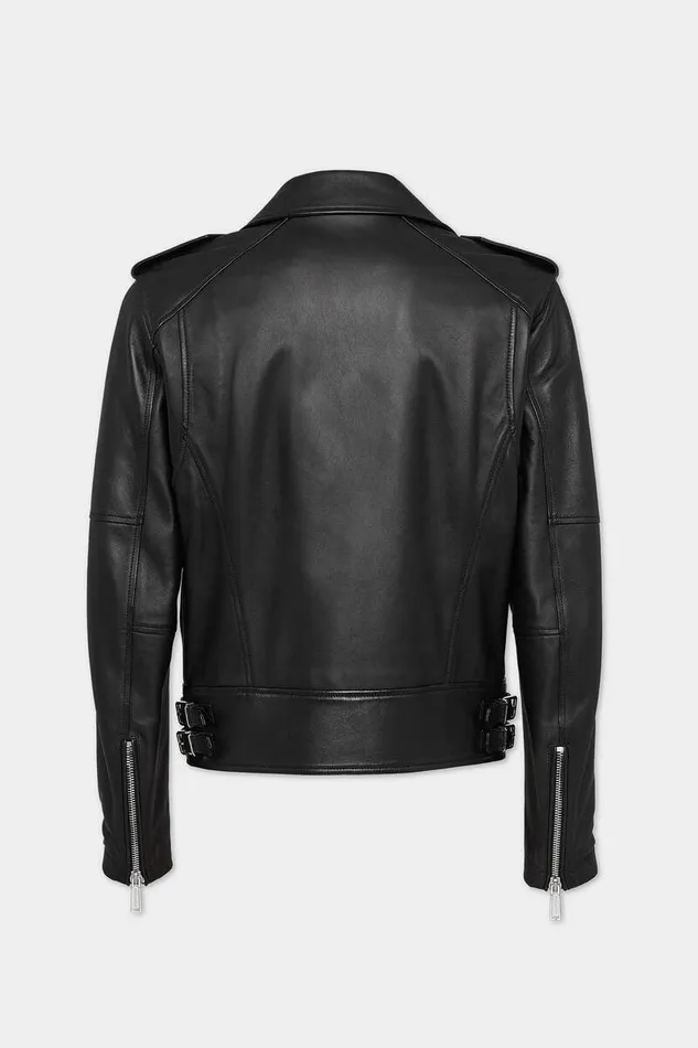 Dsquared2 Coats and Outerwear Kiodo Leather Jacket Black 8211 Men