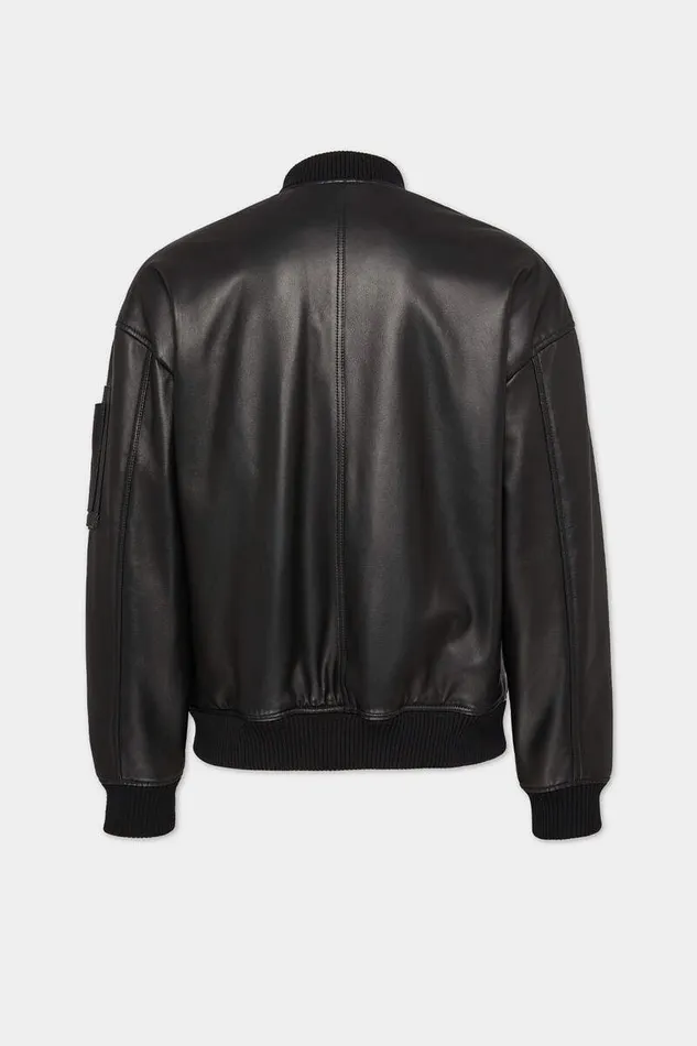 Dsquared2 Coats and Outerwear Leather Bomber Black 8211 Men