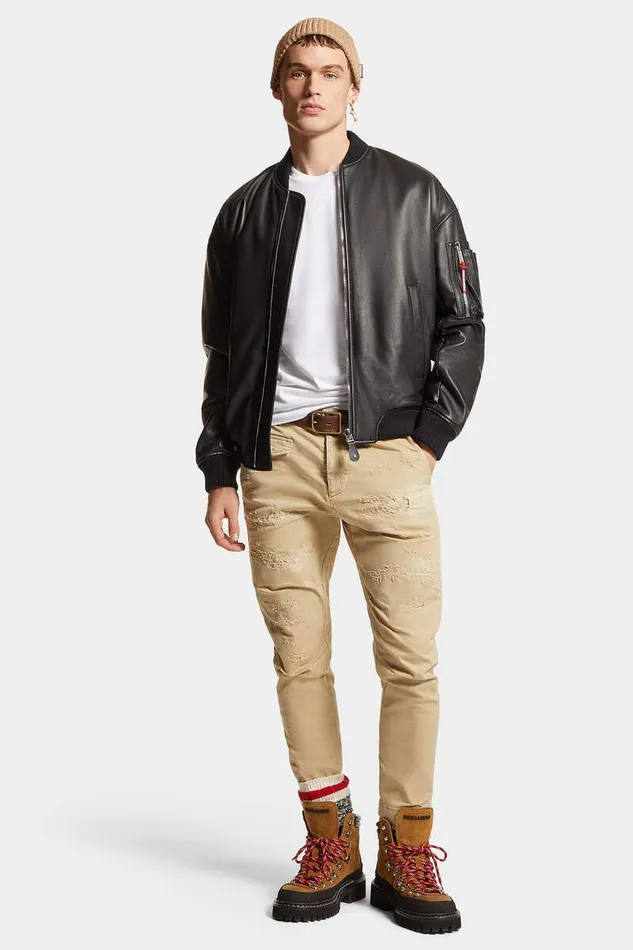 Dsquared2 Coats and Outerwear Leather Bomber Black 8211 Men