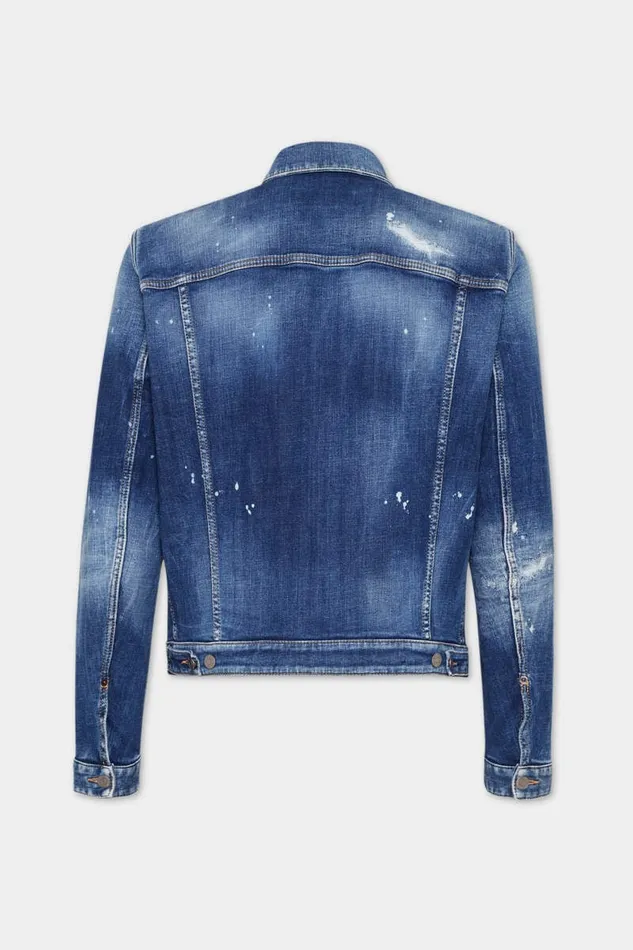 Dsquared2 Coats and Outerwear Medium Heritage Rammendo Wash Jean Jacket Navy 8211 Men
