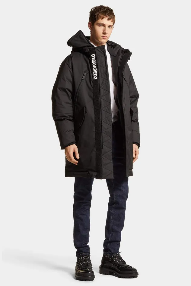 Dsquared2 Coats and Outerwear Techno Down Parka Kaban Black 8211 Men