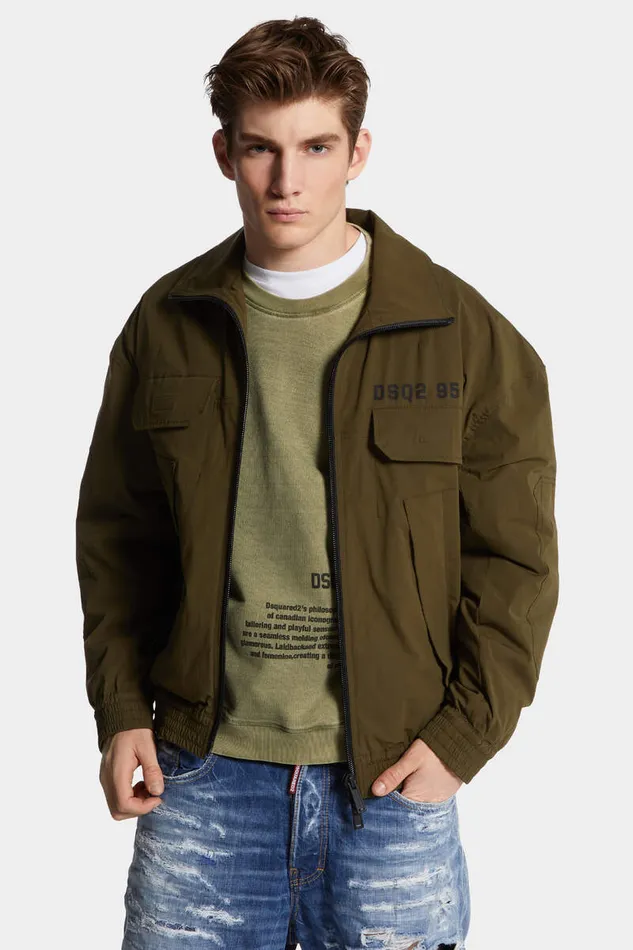 Dsquared2 Coats and Outerwear Utility Track Bomber Beech Brown 8211 Men