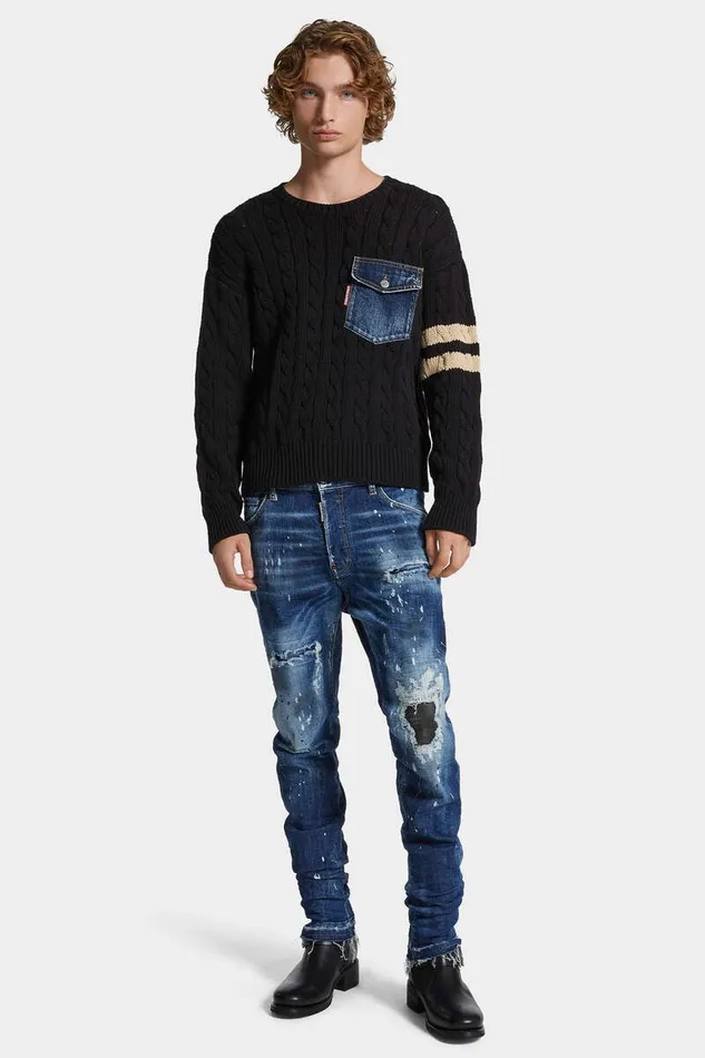 Dsquared2 Jeans Medium Ripped Wash Cool Guy Jeans Navy 8211 Men