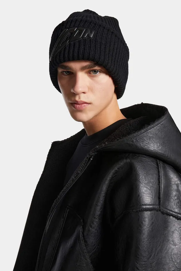 Dsquared2 Scarves Icon New Generation Knit Beanie Black 8211 MenWomen