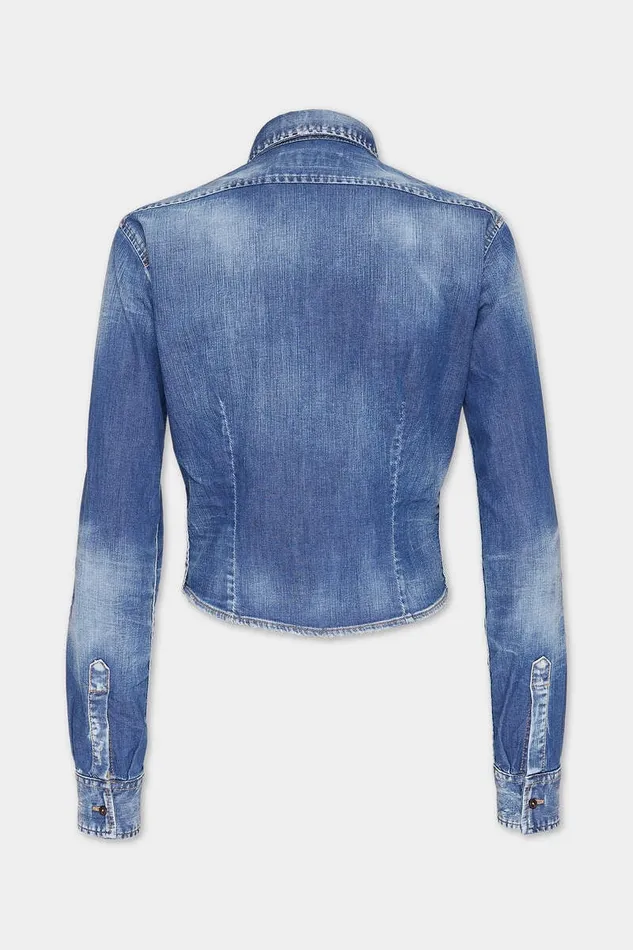 Dsquared2 Shirts Dean Denim Mini Shirt Navy 8211 Women