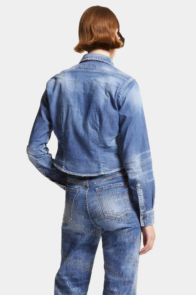 Dsquared2 Shirts Dean Denim Mini Shirt Navy 8211 Women
