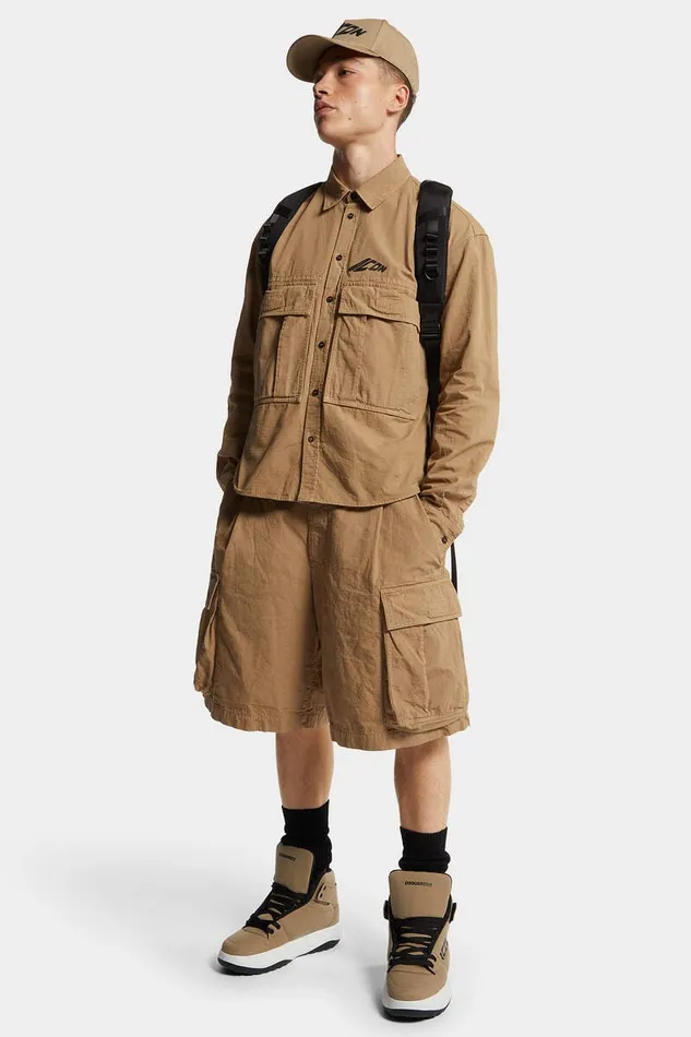Dsquared2 Shorts Icon New Generation Ripstop Cargo Shorts Khaki 8211 Men