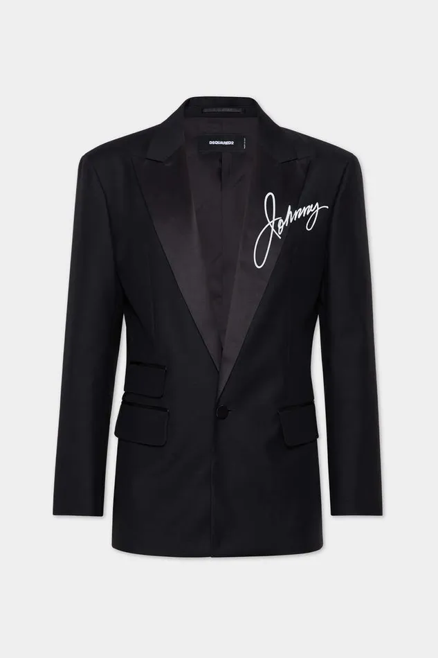 Dsquared2 Suits and Blazer JC Printed Blazer Blackorange Fluo 8211 Men