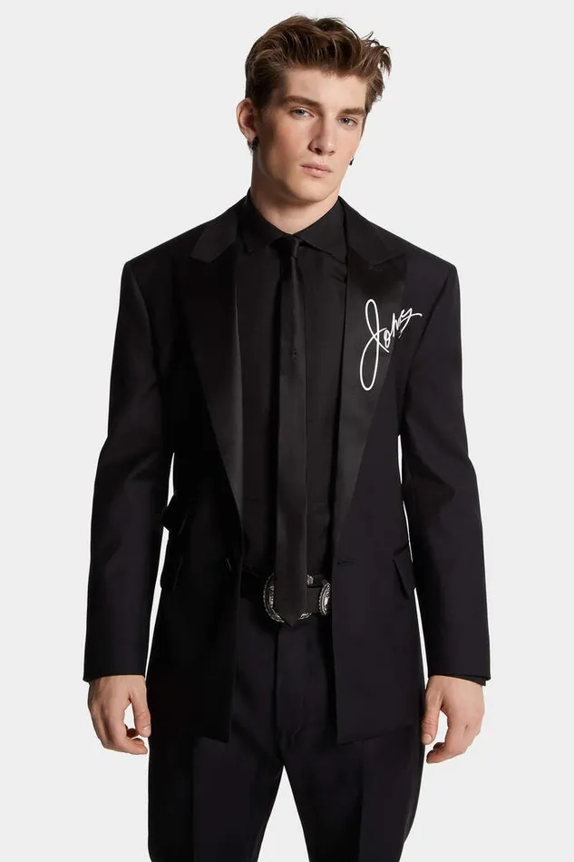 Dsquared2 Suits and Blazer JC Printed Blazer Blackorange Fluo 8211 Men