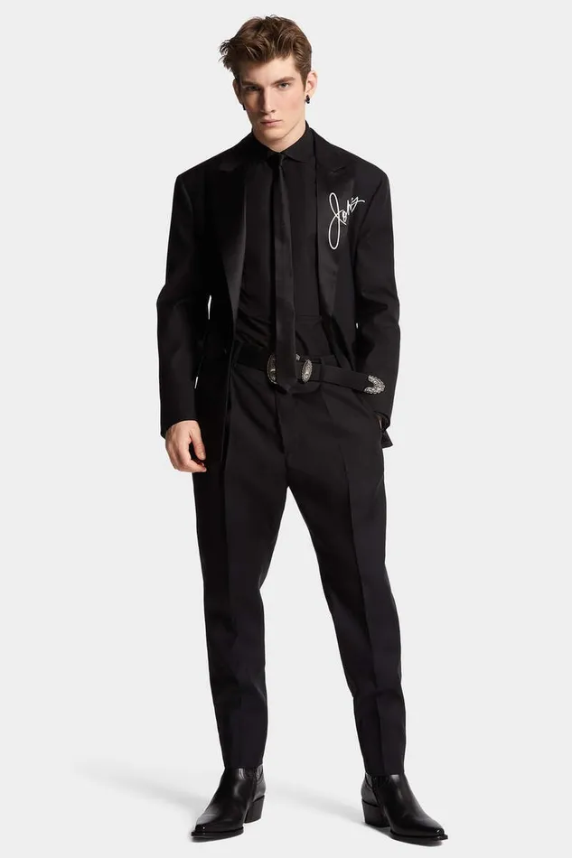 Dsquared2 Suits and Blazer JC Printed Blazer Blackorange Fluo 8211 Men