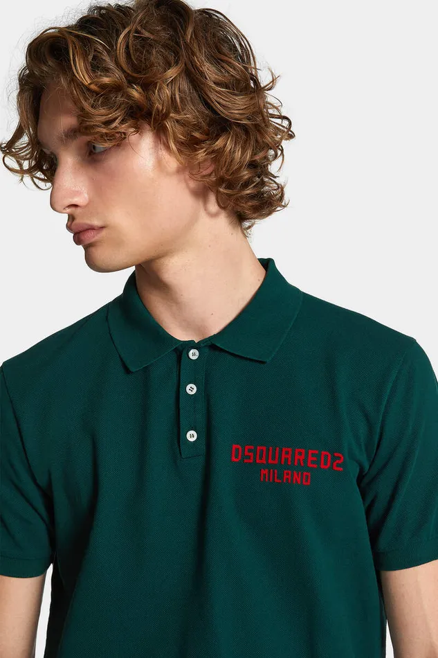 Dsquared2 TShirts and Polo Dyed Tennis Fit Milano Polo Greenred 8211 Men