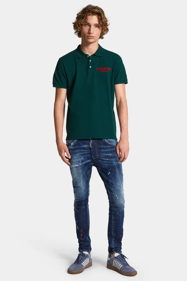 Dsquared2 TShirts and Polo Dyed Tennis Fit Milano Polo Greenred 8211 Men
