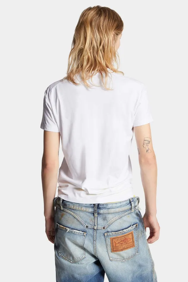 Dsquared2 Tops and TShirts Just Right Fit D2 Milano TShirt Whiteochre 8211 Women