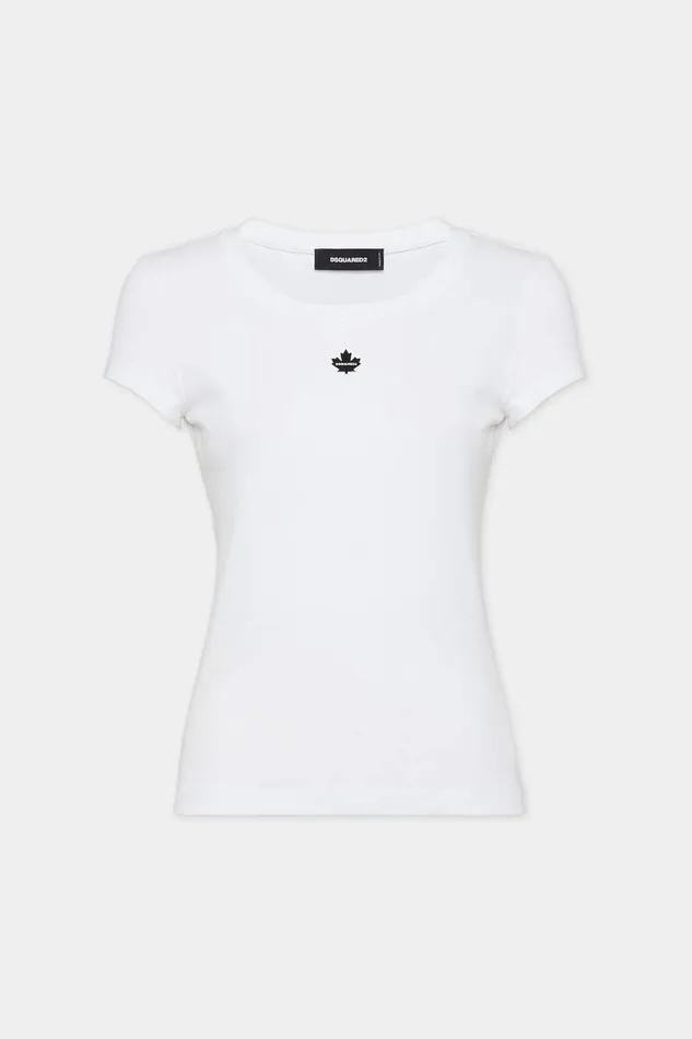 Dsquared2 Tops and TShirts Mini Fit Maple Leaf TShirt White 8211 Women