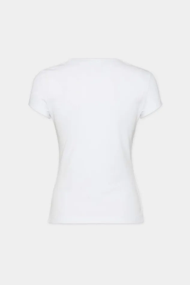 Dsquared2 Tops and TShirts Mini Fit Maple Leaf TShirt White 8211 Women